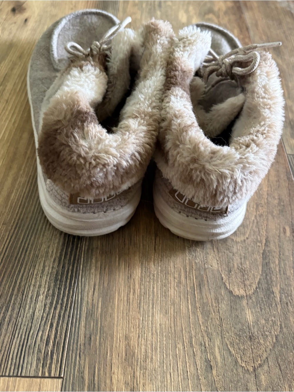 Hey Dude Women's Light Taupe Fleece-Lined Slip-On Loafers - Picture 3 of 4